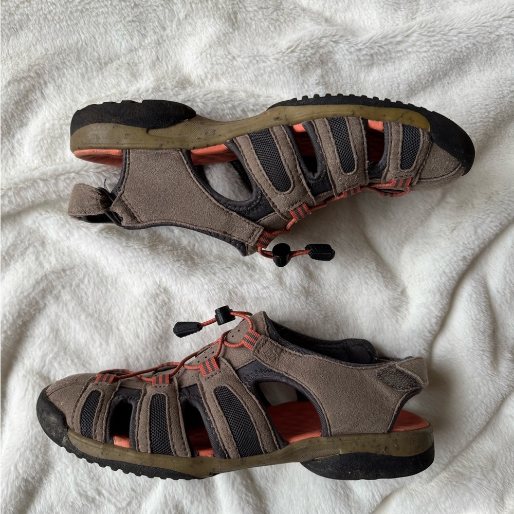 Clarks Brown and Orange Hiking Sandals